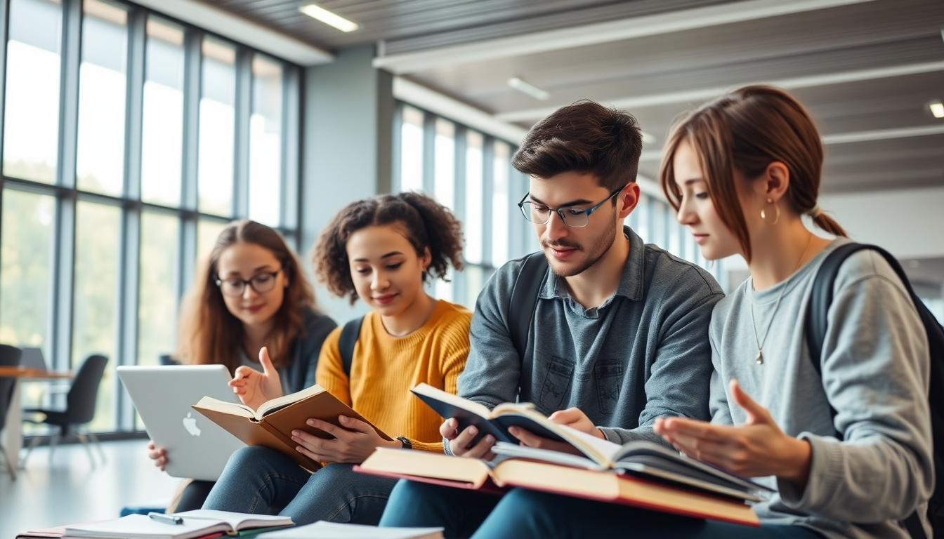 Student using a study guide to organize academic notes