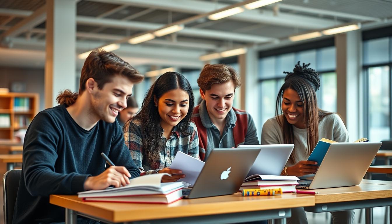 Students working in research laboratory